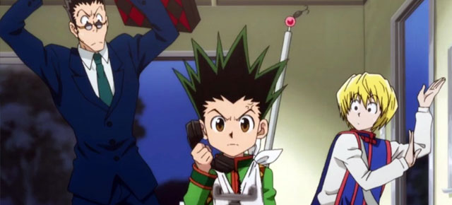 Killua chamando o Gon pra assistir - Exame Hunter x Hunter