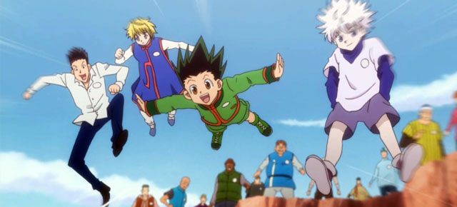 Killua chamando o Gon pra assistir - Exame Hunter x Hunter